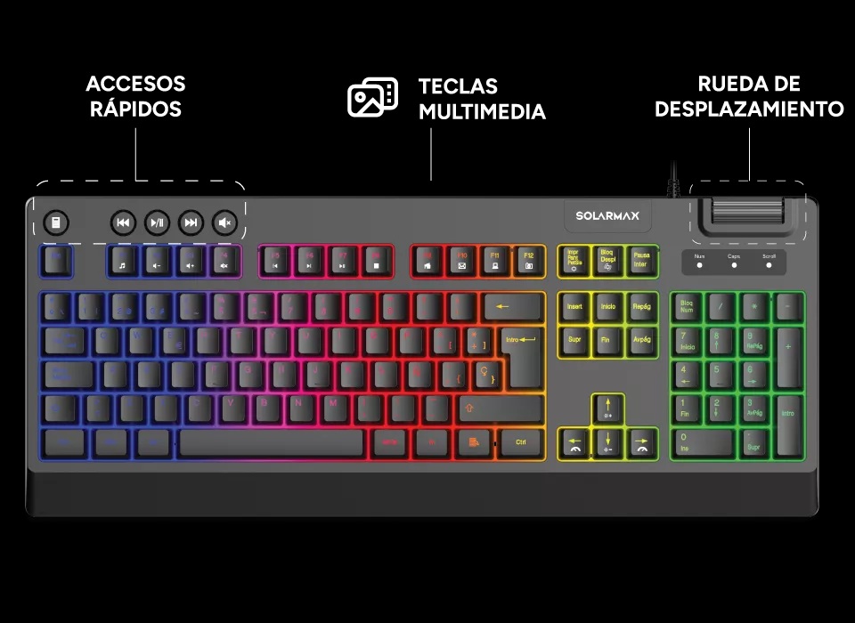 2 en 1 RGB Gaming Combo GC2P8200 SOLARMAX - Imagen 5